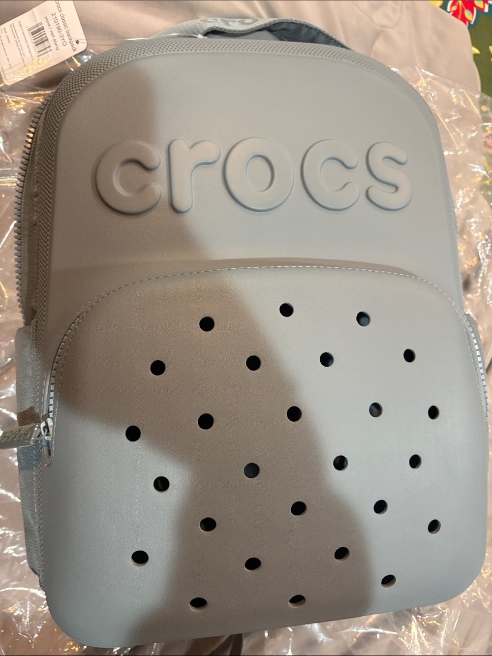 CROCS Light Gray Mini Backpack with Vent Holes